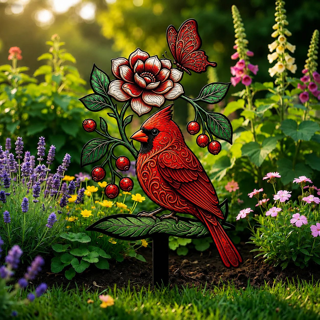 🌺Summer Sale 50% OFF🔥Cardinal Art Garden Stake