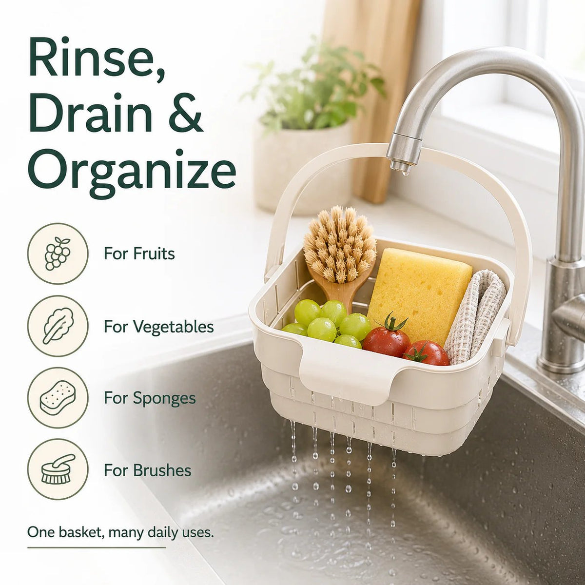 Foldable Hanging Kitchen Sink Drain Basket