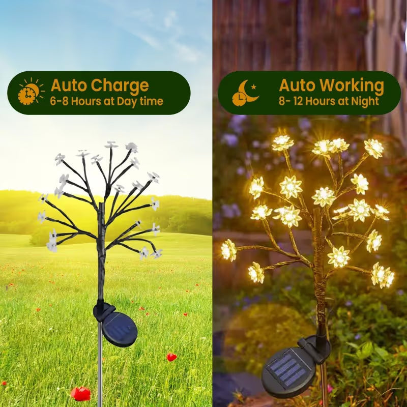 ⚡Outdoor Waterproof Cherry Blossom  Multicolor Solar Garden Lights🌸