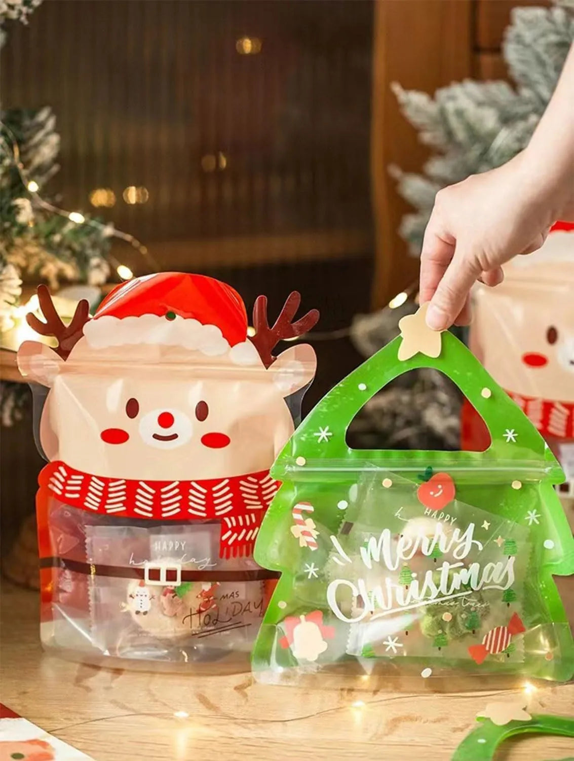 🎄Christmas Treat Bags, Kids Xmas Sealable Bags With Handle ❄️