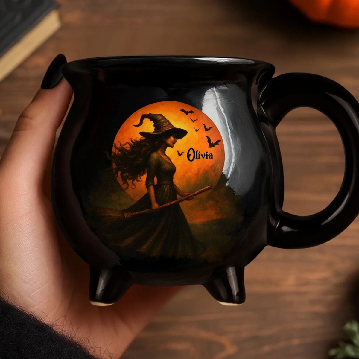 🔥HOT SALE🔥Custom Witch Cauldron Coffee Mug - Personalized Halloween Witchy Gifts For Besties, Sisters, BFF, Family, Yourself - Witching You A Wicked Brew