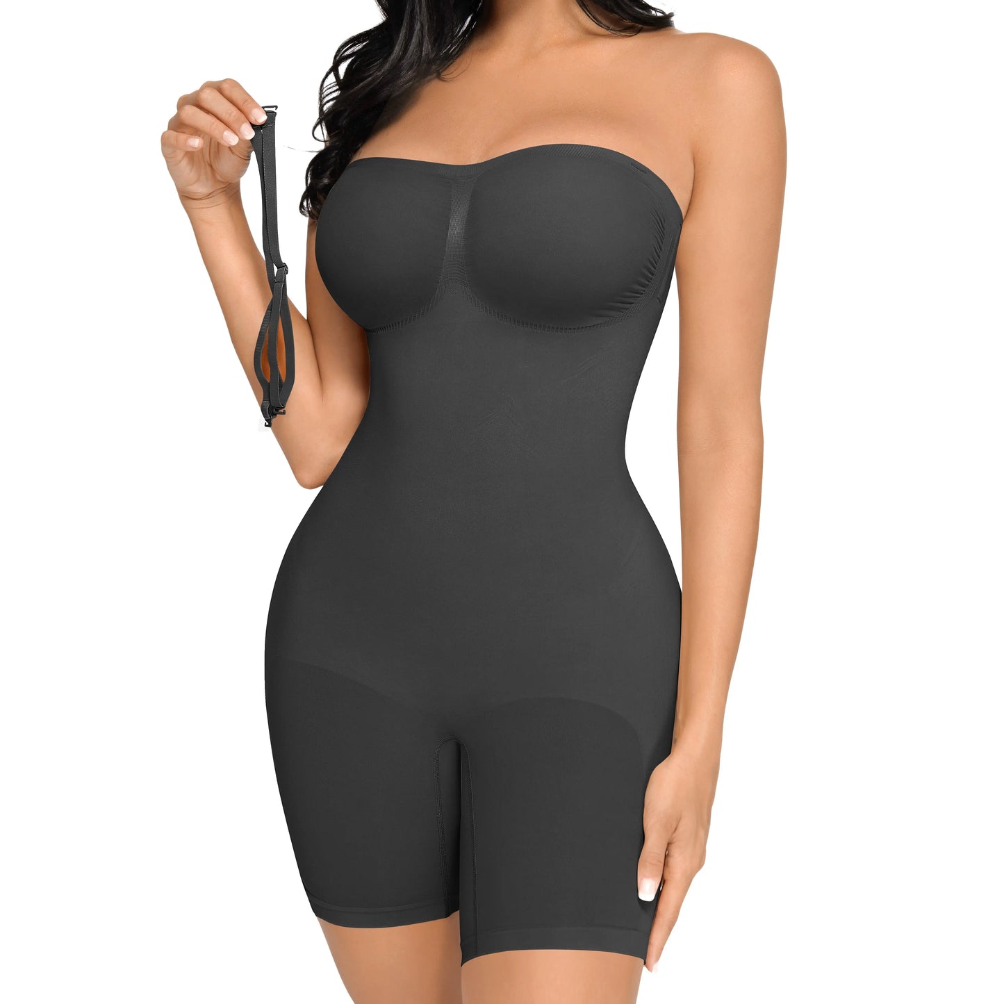 FeelinGirl Strapless Shapewear Bodysuit – Seamless Tummy Control Shaping Shortie-A0013