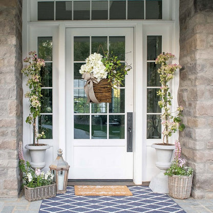🎁Christmas Gift💐Cream Hydrangea Door Hanger Basket Wreath