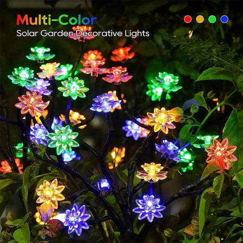 ⚡Outdoor Waterproof Cherry Blossom  Multicolor Solar Garden Lights🌸