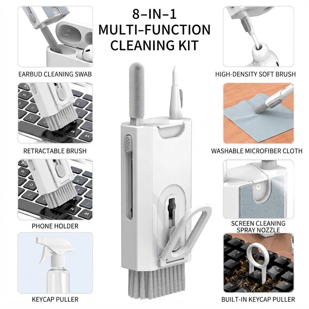 🔥Limited-time 50% off🔥Over 600,000 units sold in America🔥💕7-in-1 Laptop Keyboard and Phone Cleaning Brush Set