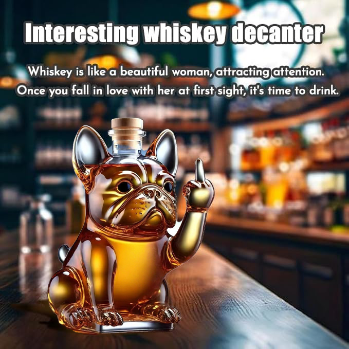 🐶 Decorative Whiskey Decanter | Creative French Bulldog Design