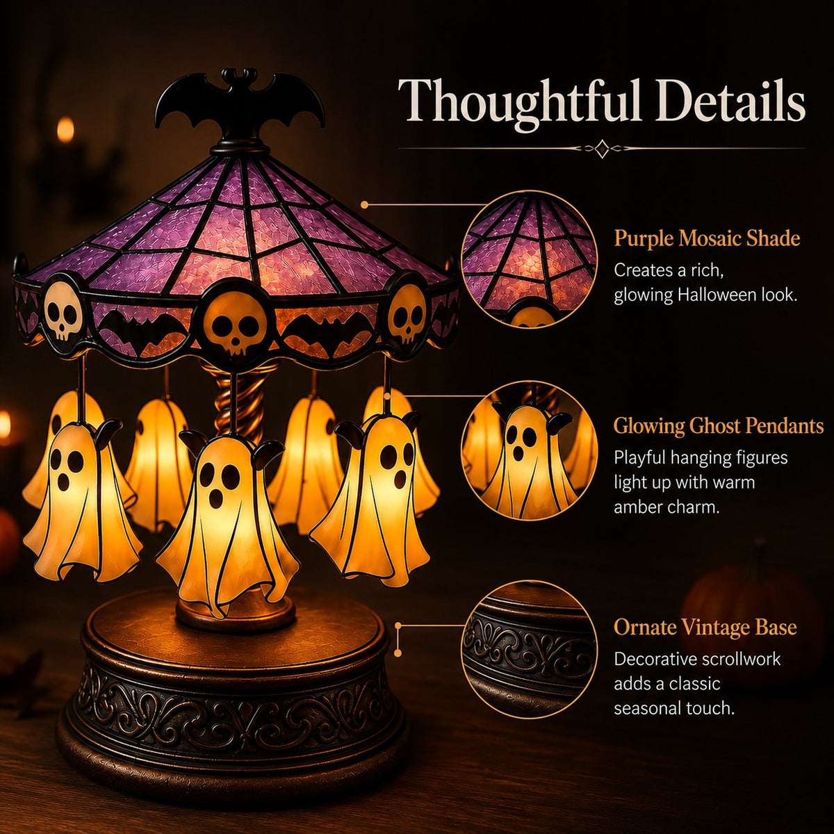 👻 Ghostly Carousel Night Light – Add Magical Halloween Glow to Your Room 🎃BUY 2 GET 10% OFF