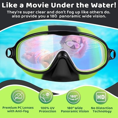 🏊‍♀️Summer Sale is ON! Up to 60% OFF🔥-HD children's large frame waterproof and anti-fog swimming goggles