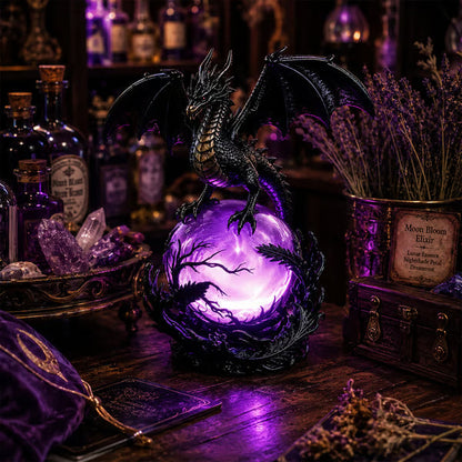 🔮🐉Gothic Dragon LED Crystal Ball Lamp for Dark Aesthetic Decor