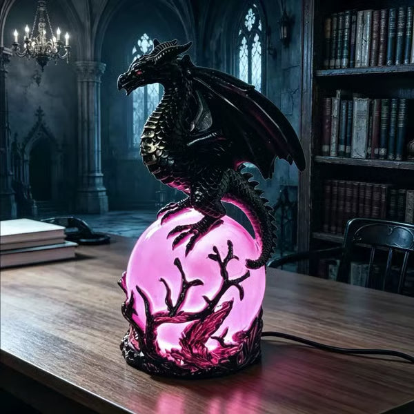 🔮🐉Gothic Dragon LED Crystal Ball Lamp for Dark Aesthetic Decor