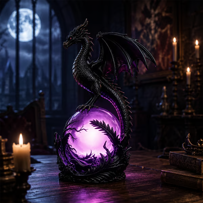 🔮🐉Gothic Dragon LED Crystal Ball Lamp for Dark Aesthetic Decor