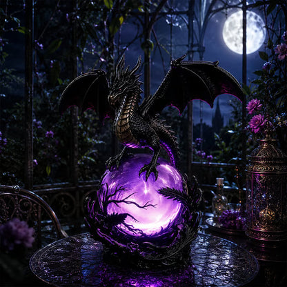🔮🐉Gothic Dragon LED Crystal Ball Lamp for Dark Aesthetic Decor
