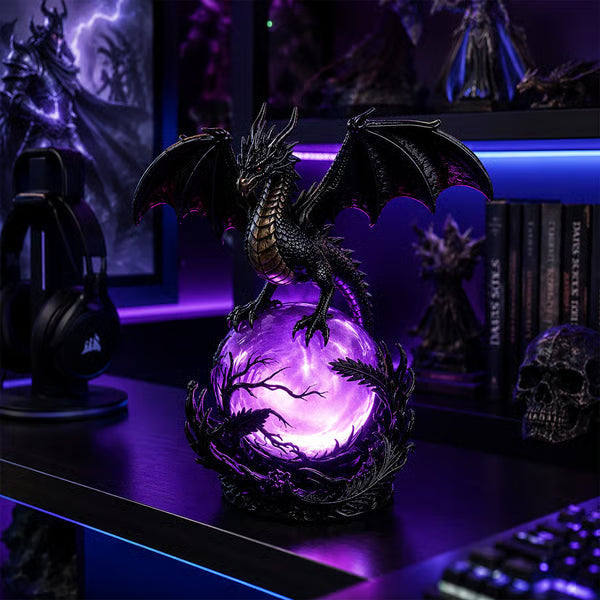 🔮🐉Gothic Dragon LED Crystal Ball Lamp for Dark Aesthetic Decor