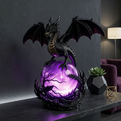 🔮🐉Gothic Dragon LED Crystal Ball Lamp for Dark Aesthetic Decor
