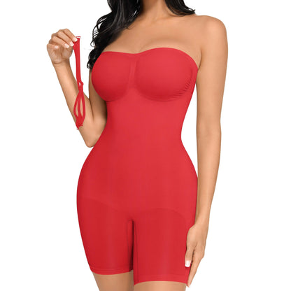 FeelinGirl Strapless Shapewear Bodysuit – Seamless Tummy Control Shaping Shortie-A0013