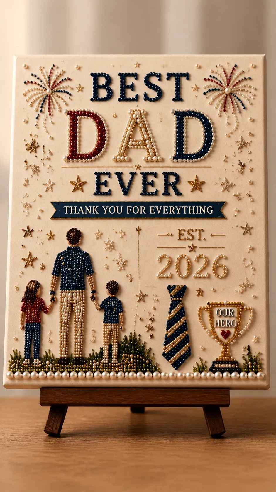 🔥Father’s Day 49% Off👨‍👧‍👦 Best Dad Ever DIY Pearl Painting Kit ✨💙