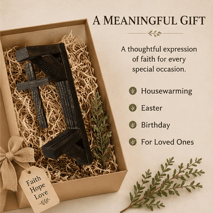 ✨ Limited-Time 49% OFF | Rustic Cross Wall Shelf ✝️ Wooden Floating Shelf for Faith-Inspired Decor