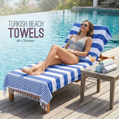 Utopia Towels Turkish Beach Towels – 40x72”, Oversized Cotton, Lightweight, Sand-Free & Quick-Dry
