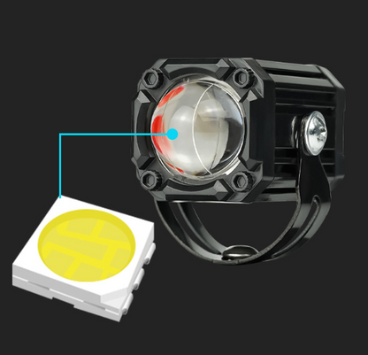 🔥Universal Motorcycle LED Spotlight Dual Color Auxiliary Driving Light