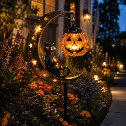 🎃Halloween Early Bird Special Sale 49% OFF-Pumpkin Moon Garden Stake Light🔥