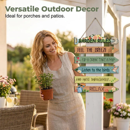 🏡⏰Last Day 60% OFF-Rustic Wooden Garden Hanging Sign Wall Decor Plaque