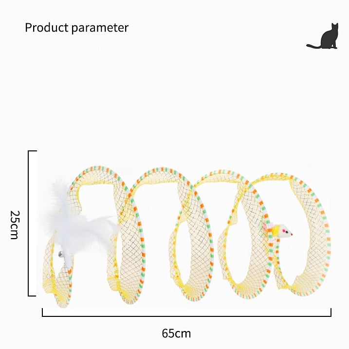 🐱 LIMITED-TIME 50% OFF! 💥 CattyCoil Safe Toy – S-Type Tunnel, Hunt Instinct, Endless Fun ✨