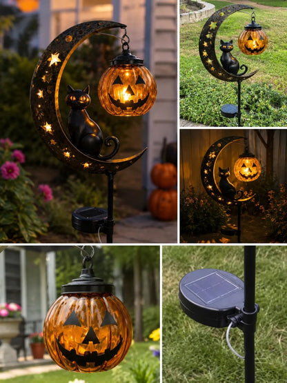 🎃Halloween Early Bird Special Sale 49% OFF-Pumpkin Moon Garden Stake Light🔥