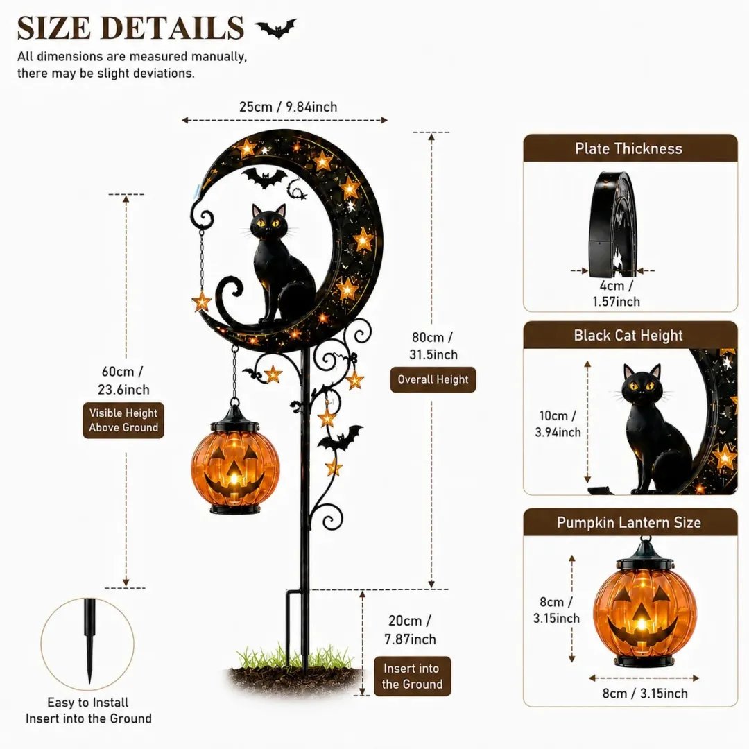 🎃Halloween Early Bird Special Sale 49% OFF-Pumpkin Moon Garden Stake Light🔥