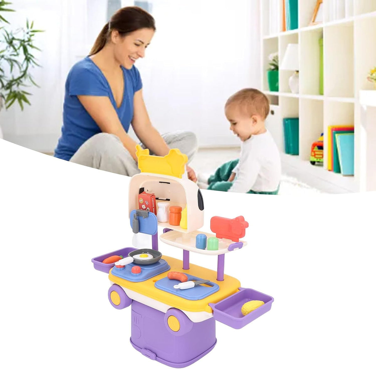 Interactive Kitchen Toy Set for Toddlers, Colorful Playset with Simulate Sounds, Educational, Interactive, for Children