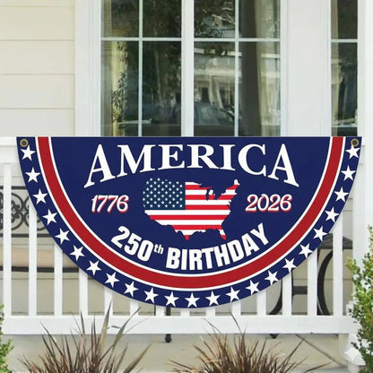 🗽USA 250th Anniversary Flag Half Round Banner🦅