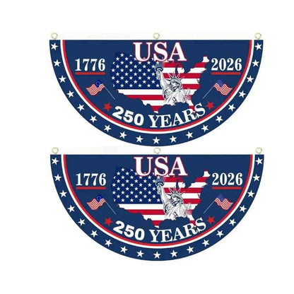 🎉 Celebrate USA’s 250th – Patriotic Half Round Banner 🦅