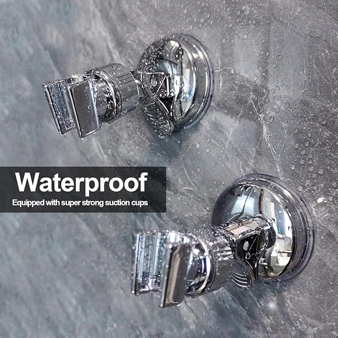 🚿2pcs Adjustable Shower Head Holders Removable Suction Cup Shower Head Bracket No Drill Shower Head Bracket