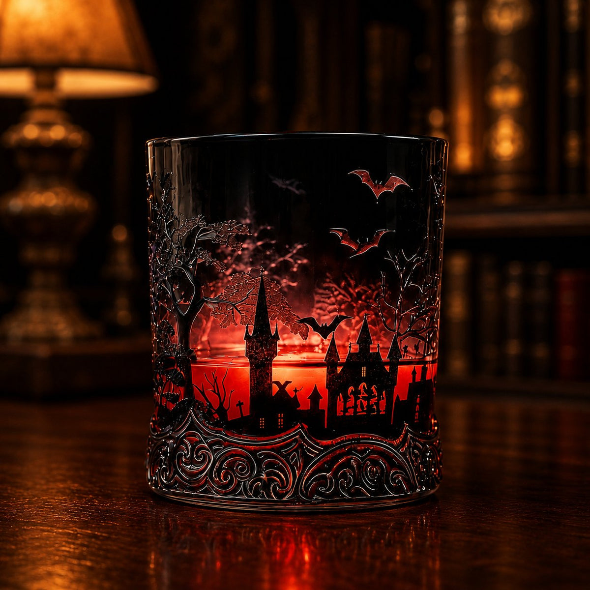 🦇 Gothic Vampire Castle Whisky Decanter & Tumbler – Free Shipping When You Choose the Bottle + Glass Set