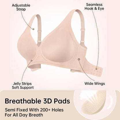 OEAK Deep V Wireless Bra – Seamless Push-Up Bralette, No Underwire-A0017