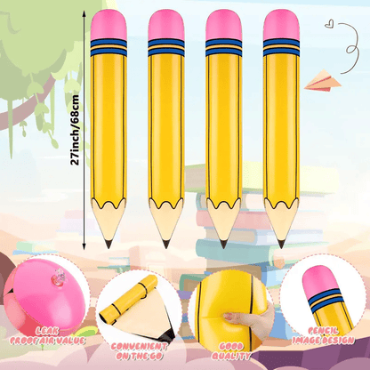 Multicolor PVC Giant Inflatable Pencil Balloon🎈- For Back to School Classroom Welcome & First Day Party Supplies🎒