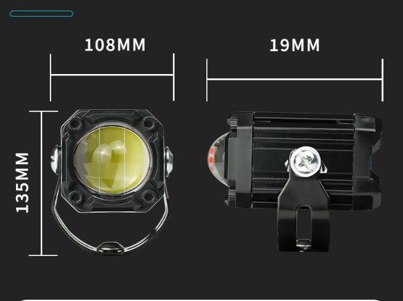 🔥Universal Motorcycle LED Spotlight Dual Color Auxiliary Driving Light