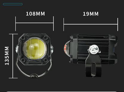 🔥Universal Motorcycle LED Spotlight Dual Color Auxiliary Driving Light