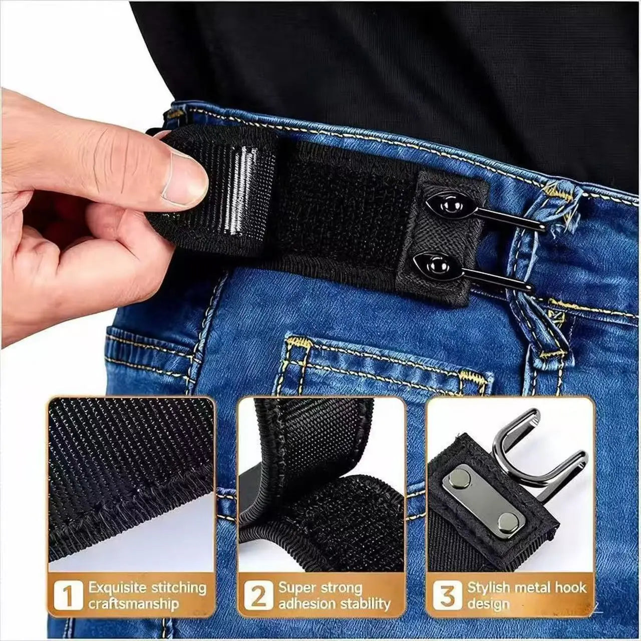 Tactical Elastic Waistband Belt — No-Buckle Velcro Closure, Unisex