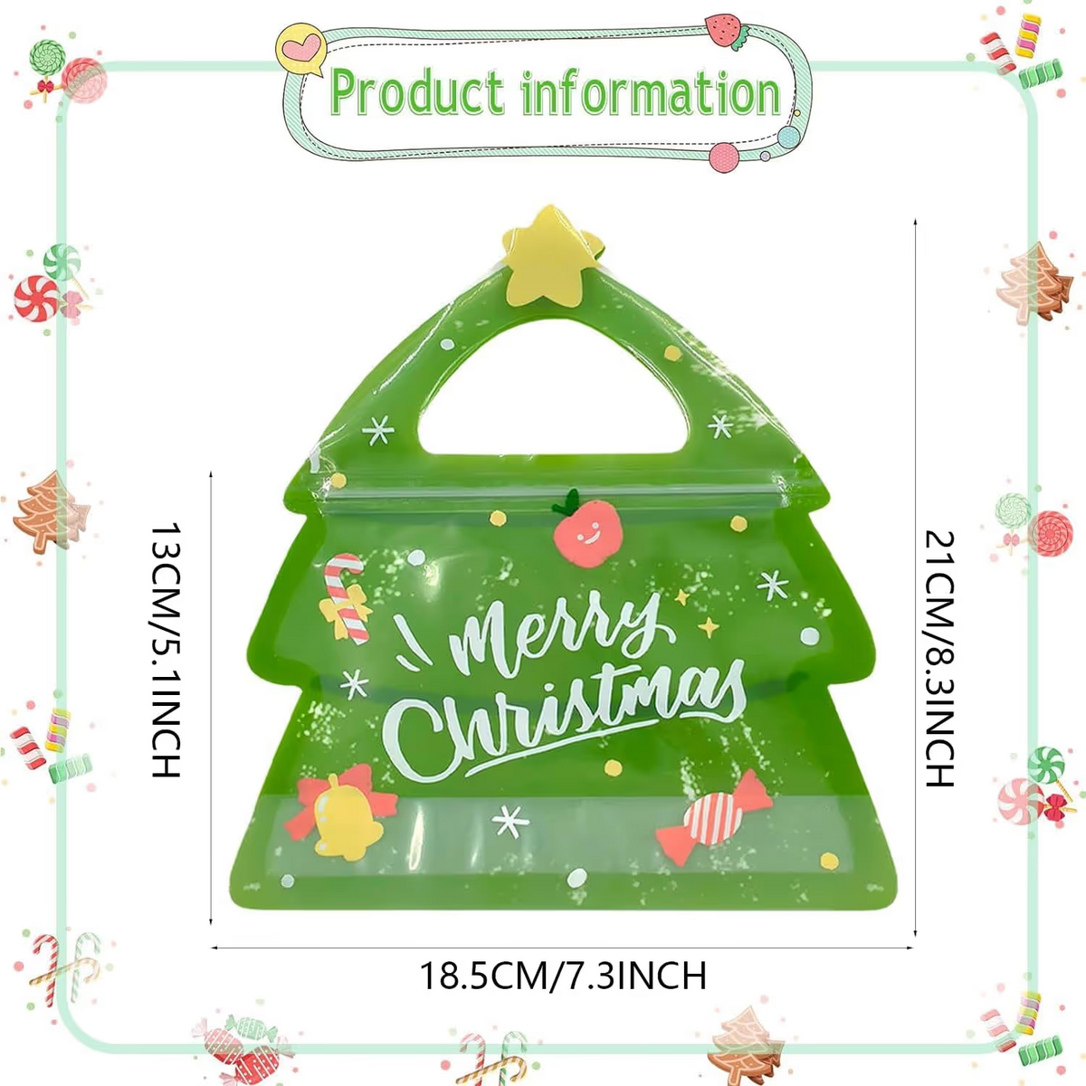 🎄Christmas Treat Bags, Kids Xmas Sealable Bags With Handle ❄️