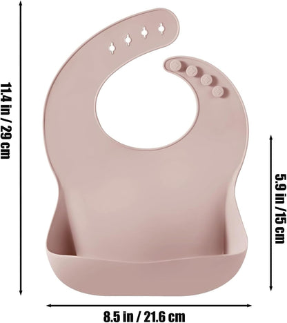 6-In-1 Stainless Steel Baby Feeding Set | Divided Suction Plate, Bowl, Sippy Cup with Straw, Bib, Spoon & Fork | Bpa-Free Toddler Feeding Essentials for Self-Feeding (Pink)