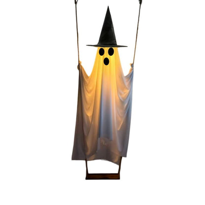 🎁HOT DEAL – Up to 49% OFF🔥Halloween Decorations Outdoor Hanging Swing Ghost Halloween Decor with String Lights, Spooky Cute Ghosts Decorations for Front Porch Yard Tree