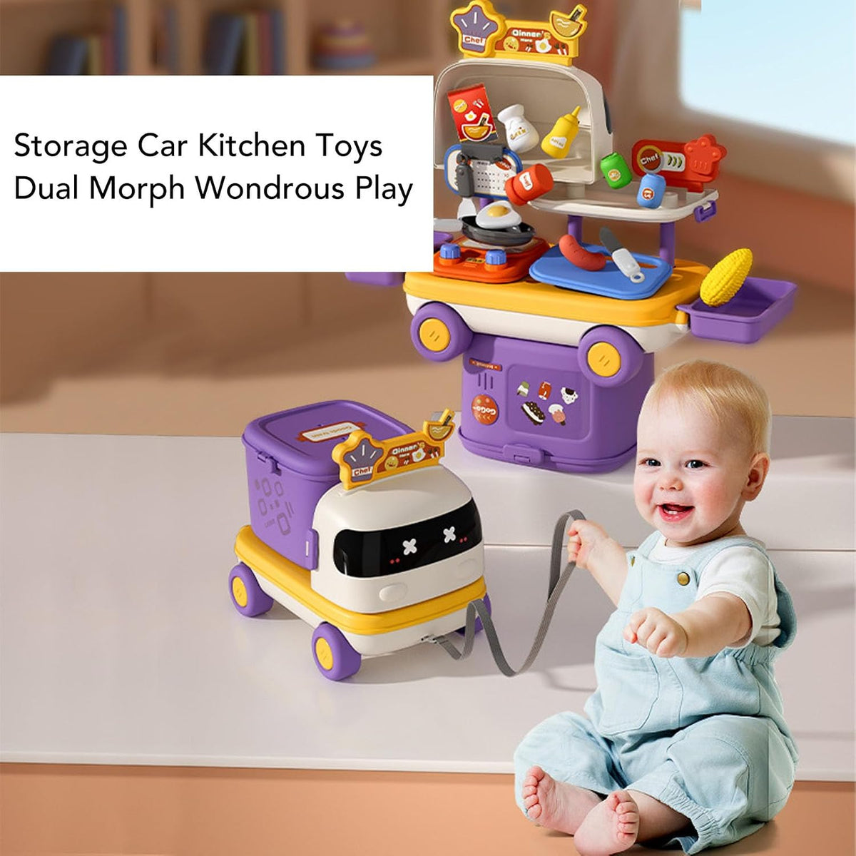 Interactive Kitchen Toy Set for Toddlers, Colorful Playset with Simulate Sounds, Educational, Interactive, for Children