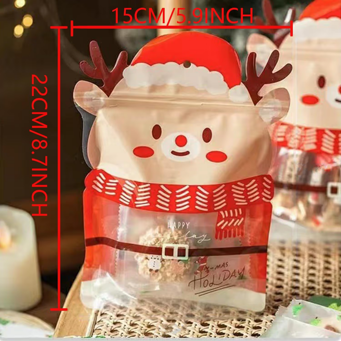 🎄Christmas Treat Bags, Kids Xmas Sealable Bags With Handle ❄️
