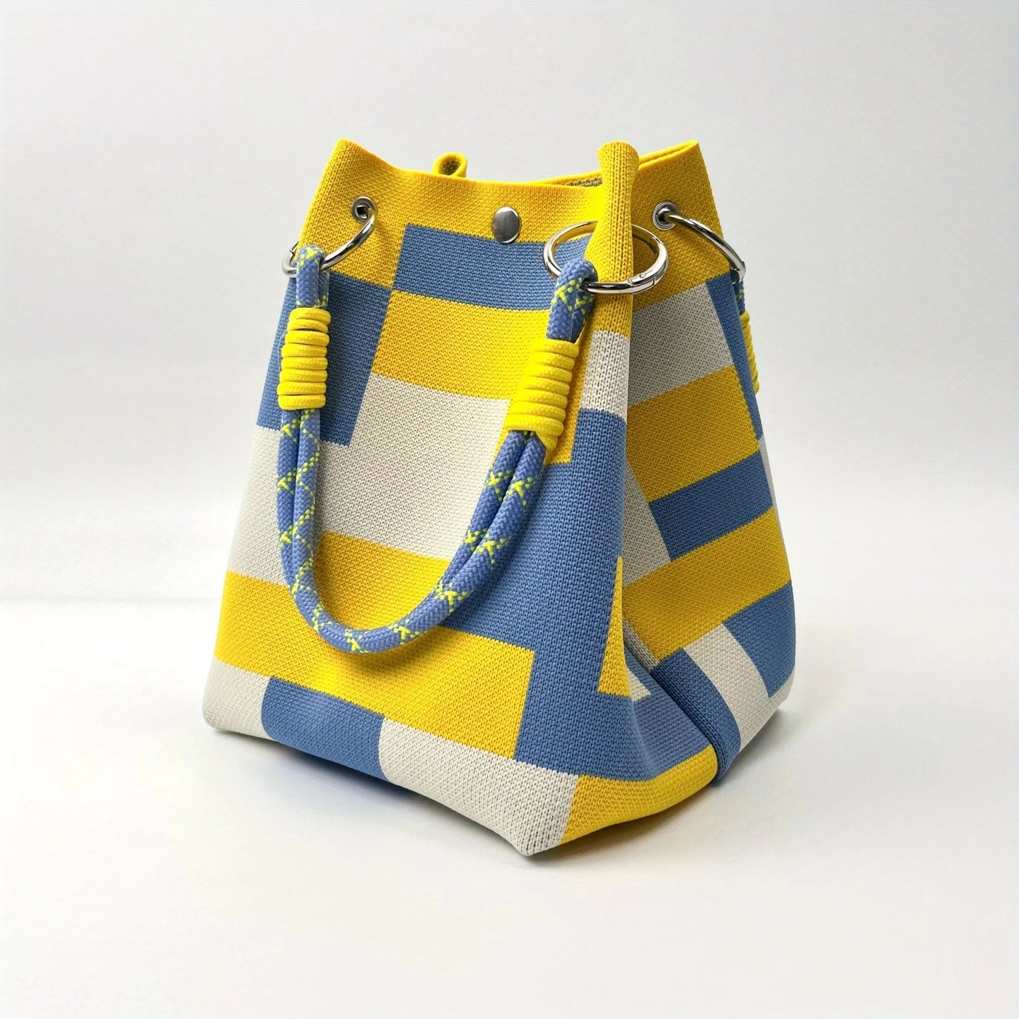 👜🏅Boho Woven Polyester Bucket Bag