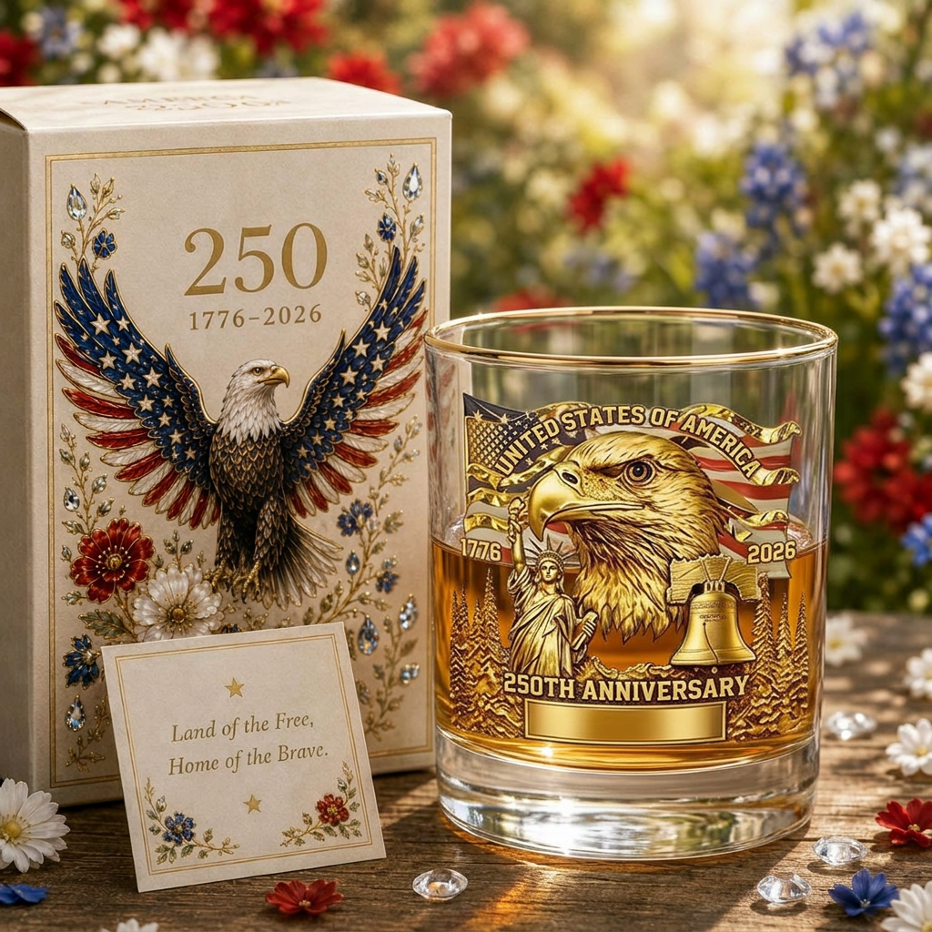 🦅USA 250th Anniversary Freedom Eagle Glass-Limited Collector Edition