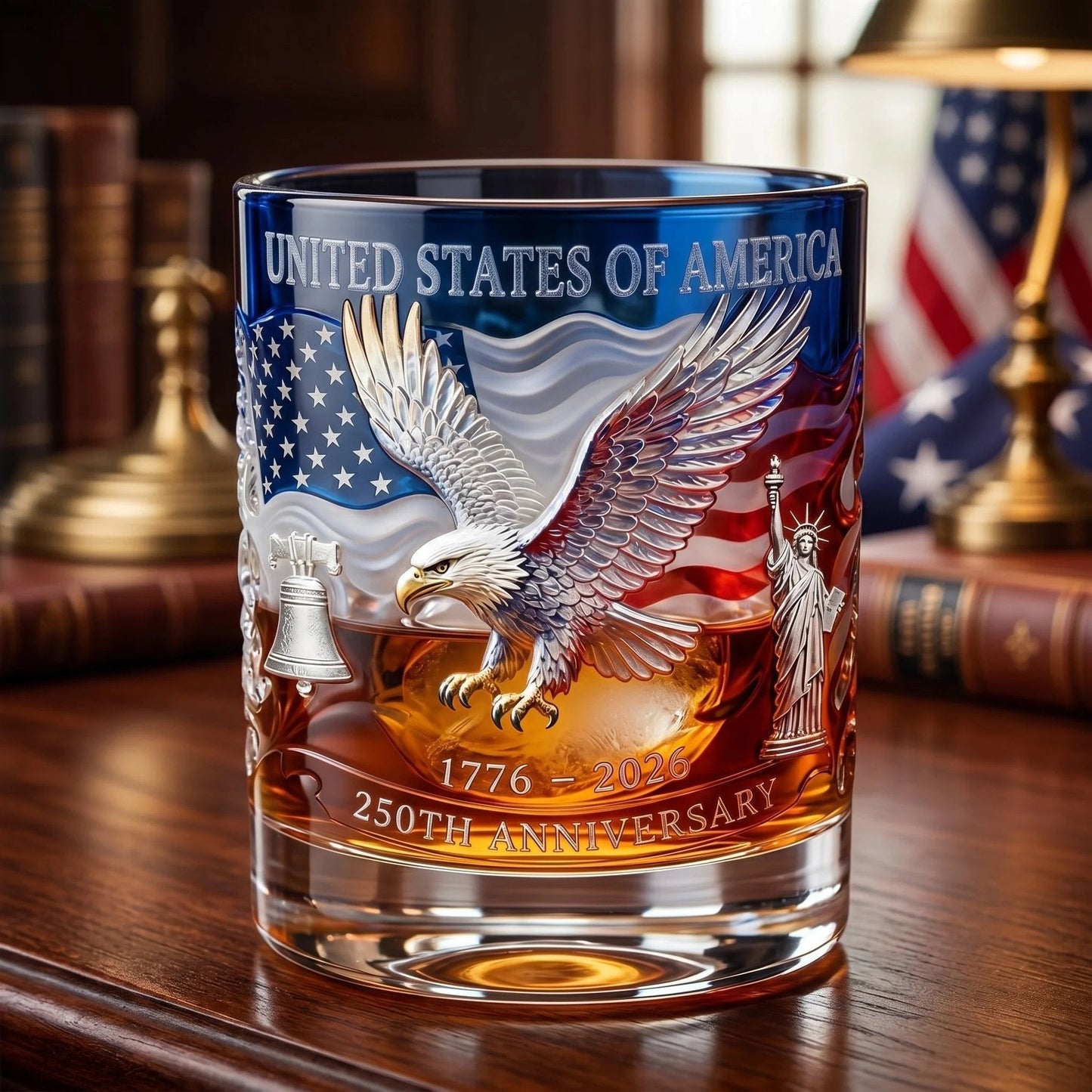 🏆Flash Sale⚡ 66K+ SOLD! 🎁US 250th Anniversary Patriotic Whiskey Glass 1776-2026