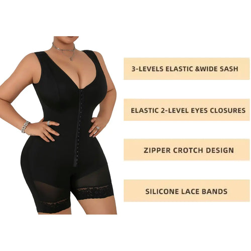 Fajas Colombianas Shapewear – Women's Tummy Control Full Body Shaper with Butt Lifter-A0007