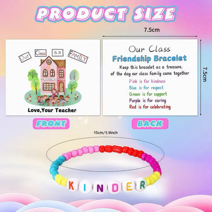 🎒Back to School Friendship Bracelets Set🧒 -Include Our Class Is a Family Greeting Card and  Bracelet with Bags Gift