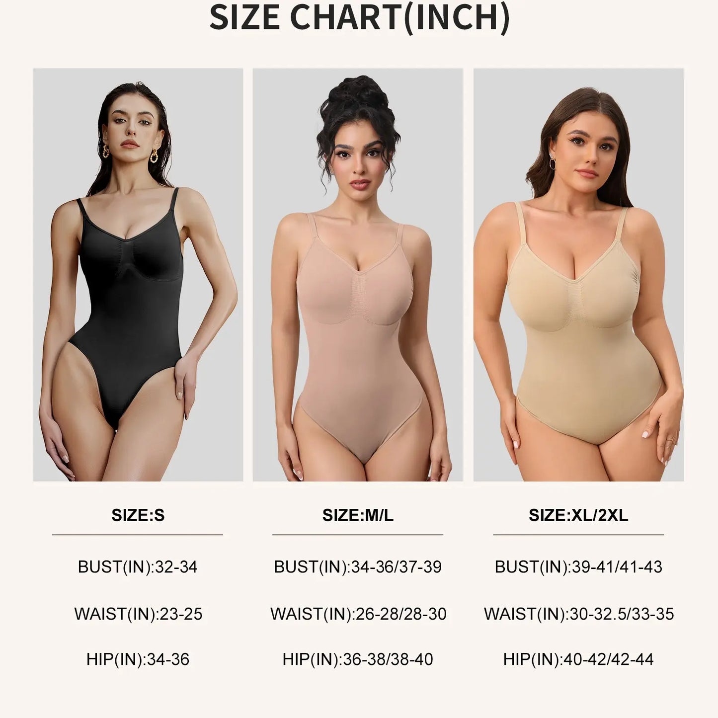 Mobeso Seamless Thong Bodysuit – Tummy Control Shapewear with V-Neck-A0018
