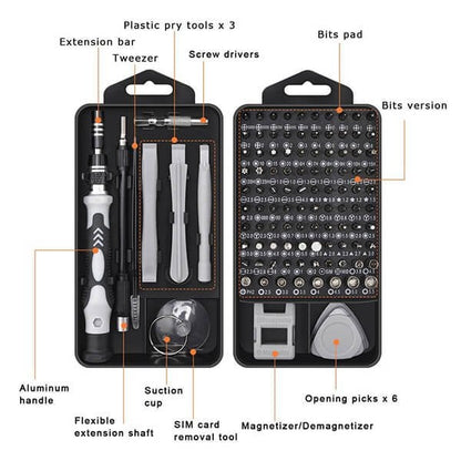 Magnetic Screwdriver Set (115 in 1 / 138 in 1) – Precision Bits, Strong Magnetism & Portable Storage Case 🔩